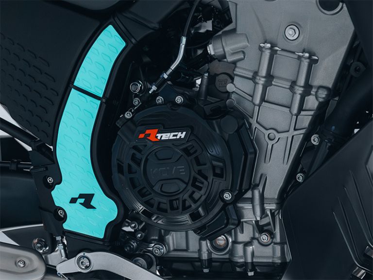 Protektory rámu KOVE, RTECH (černé-tyrkysové)