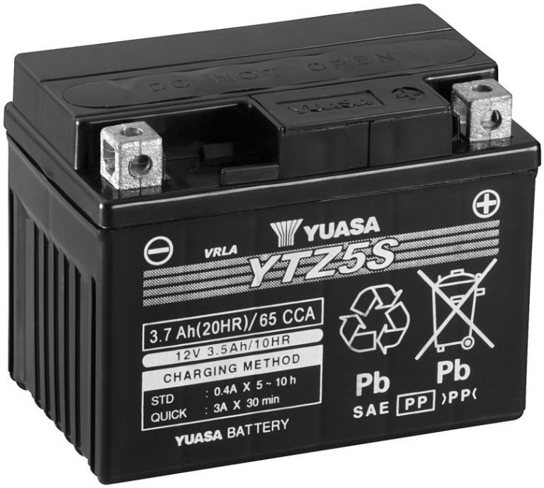 Motobatérie 12V, YTZ5S, 3,7Ah, 65A, bezúdržbová SUPER MF AGM 115x72x86, YUASA originál (aktivovaná ve výrobe)