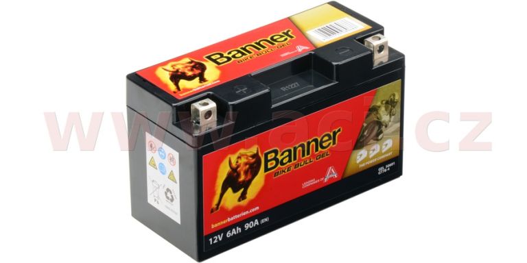 Baterie AGM plus 12V, BGT7B-4, 6,5Ah, 90A, BANNER Bike Bull AGM PLUS 150x65x93