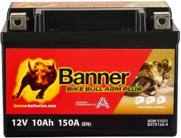 Baterie AGM plus 12V, BGTX12A-4, 10Ah, 150A, BANNER Bike Bull AGM PLUS 150x87x105