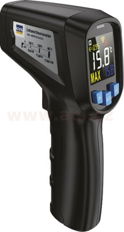Infračervený teploměr s laserovým ukazovátkem, nastavitelná emisivita (-32°C +600°C)