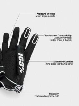 Rukavice RIDEFIT, 100% - USA (čierna)