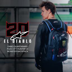 Batoh CITY HUNTER V2 FQ20 MONSTER kolekce, ALPINESTARS (černá/červená fluo/modrá/zelená, objem 22 l) 2026