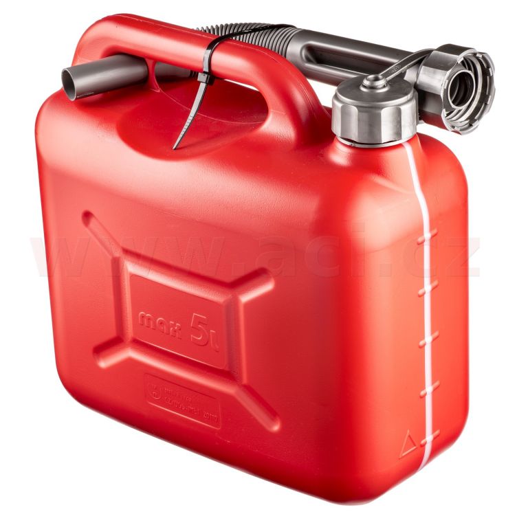 Plastový kanystr na PHM - objem 5 l - červený