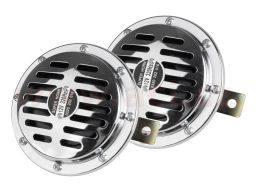 Klakson chromový 12V, 110 dB, 125 mm, sada 2 ks