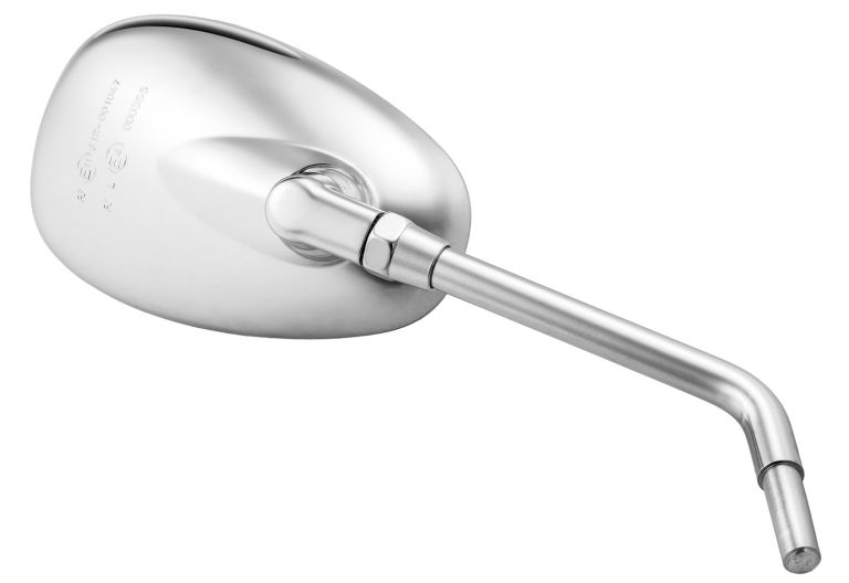 Spätné zrkadlo chrómové (tŕň priemer 10 mm), Q-TECH (chróm), L=P