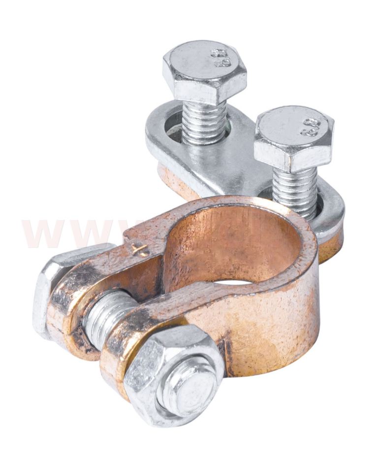 Mosadzná batériová svorka 17.5 mm Clasic +