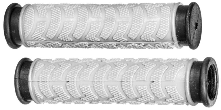 Gripy MTB, OXFORD (bílé/černé, dvoukomponentní, délka 127 mm, 1 pár)