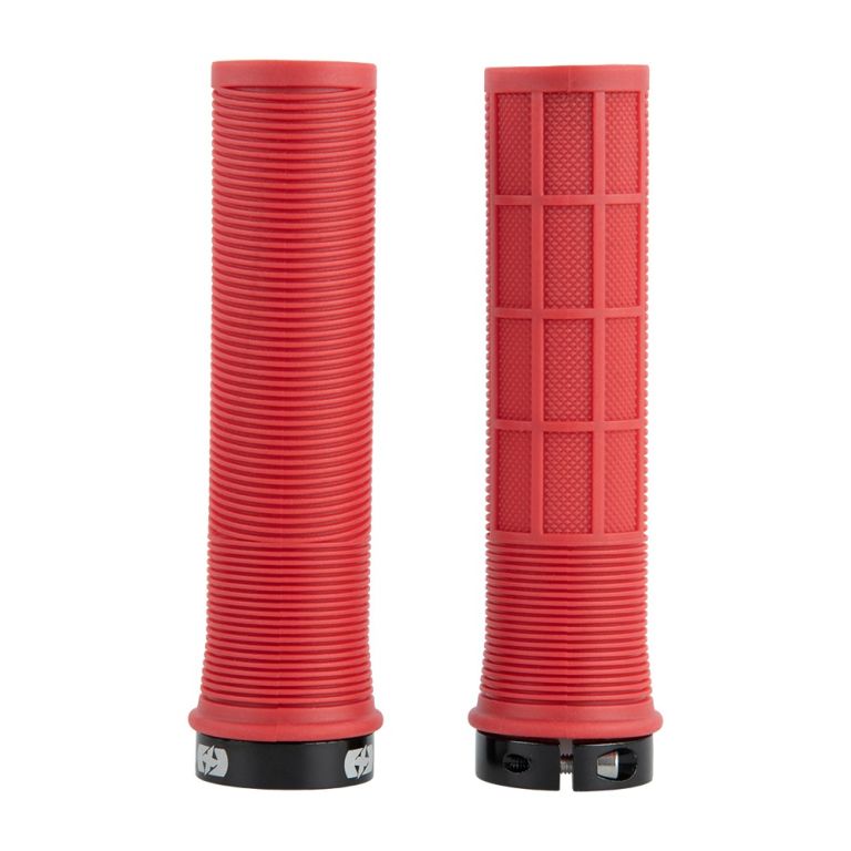 Gripy DRIVER MTB LOCK-ON se šroubovacími objímkami, OXFORD (červená, délka 130 mm, 1 pár)