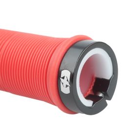 Gripy DRIVER MTB LOCK-ON se šroubovacími objímkami, OXFORD (červená, délka 130 mm, 1 pár)