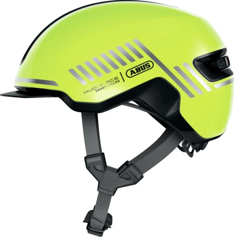 Cyklo přilba se světlem HUD-Y signal yellow, ABUS (žlutá fluo)