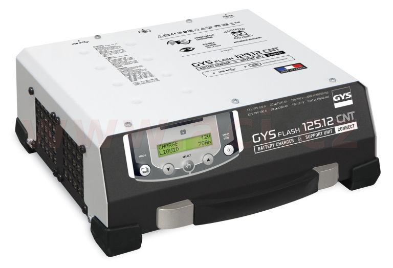 Nabíječka/stabilizovaný zdroj GYSFLASH 125.12 CNT FV 12 V, 20-1500 Ah, 120 A, kablely 5 m