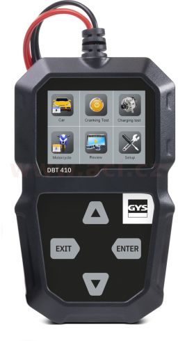 Tester baterií, napětí, proud, dobíjení, 12 V, 7 - 240 Ah, GYS DBT 410 - START/STOP