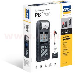 Tester bateriíí, napětí, proud, dobíjení, 6/12/24 V, 7 - 240 Ah, s tiskárnou GYS PBT720, menu v češtině