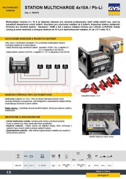 Nabíječka GYS MULTICHARGE, pro 4 baterie, 4x 10 A
