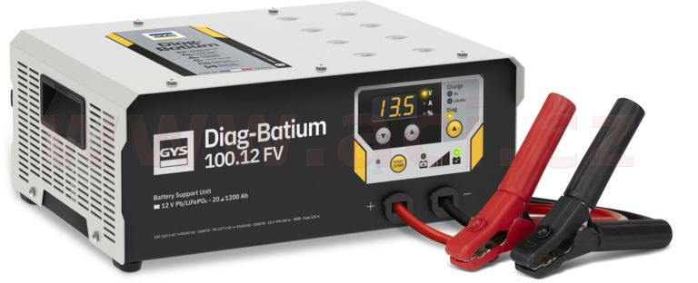 Nabíječka/stabilizovaný zdroj GYS DIAG-BATIUM 100.12 FV, 12 V, 5-1200 Ah, kabely 2.5 m
