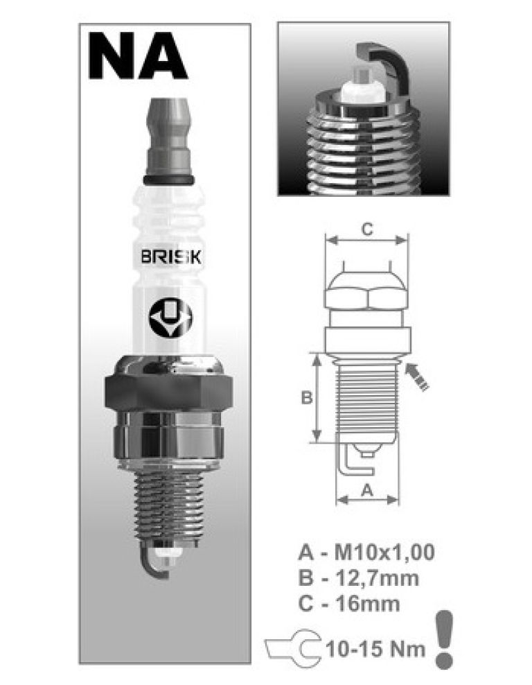 Zapaľovacie sviečka NAR14YS rad Silver Racing, BRISK - Česká Republika