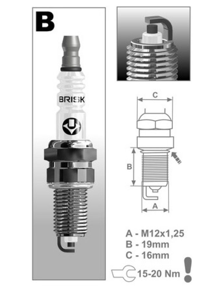 Zapaľovacie sviečka BR14YC rad Super, BRISK - Česká Republika