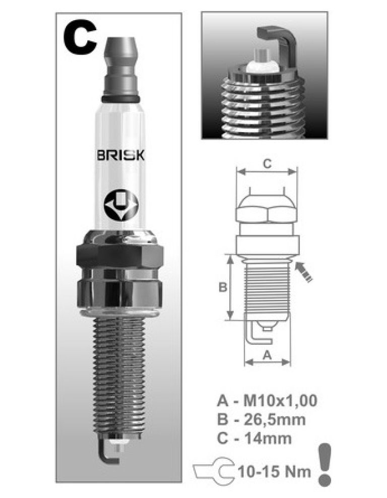 Zapaľovacie sviečka CR10YS rad Silver Racing, BRISK - Česká Republika