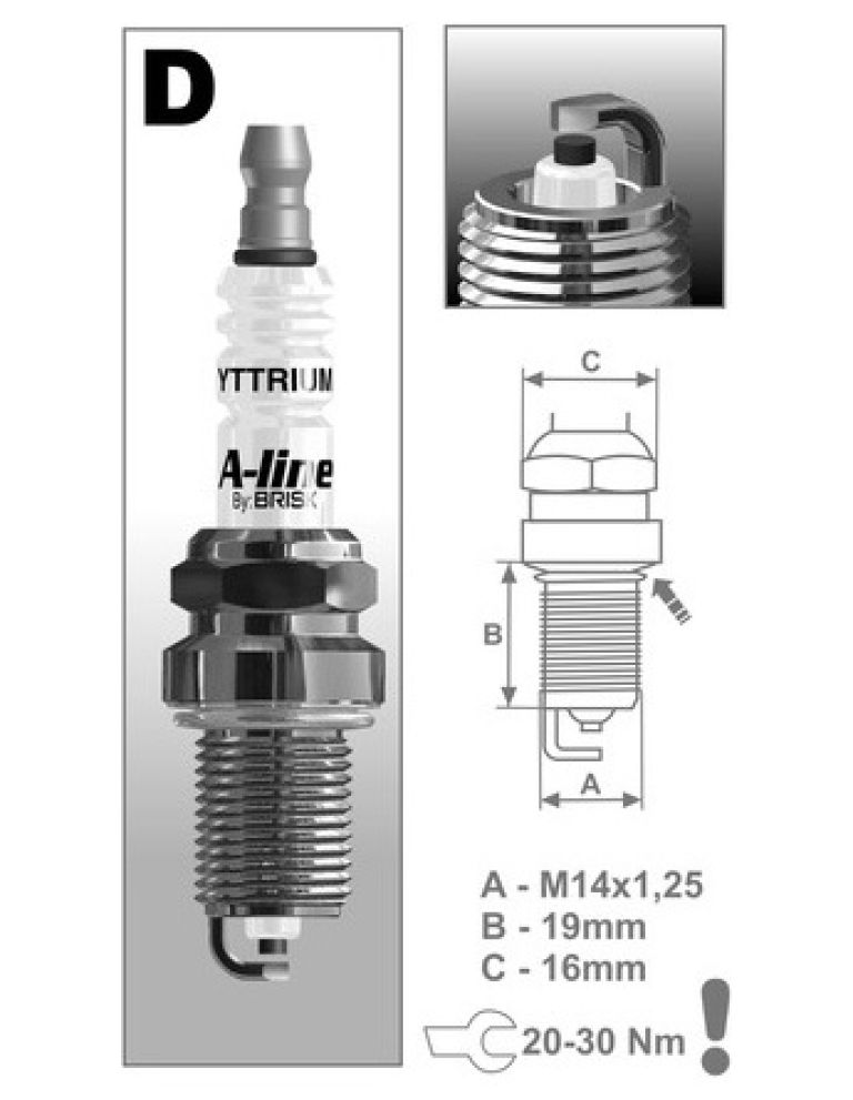 Zapaľovacie sviečka A-line 14 rad A-line , BRISK - Česká Republika