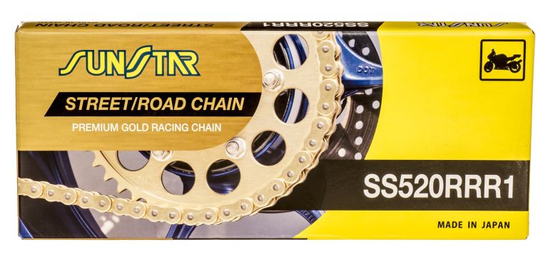 Reťaz 520RRR1, SUNSTAR (x-kroužek, farba zlatá, 106 článkov)
