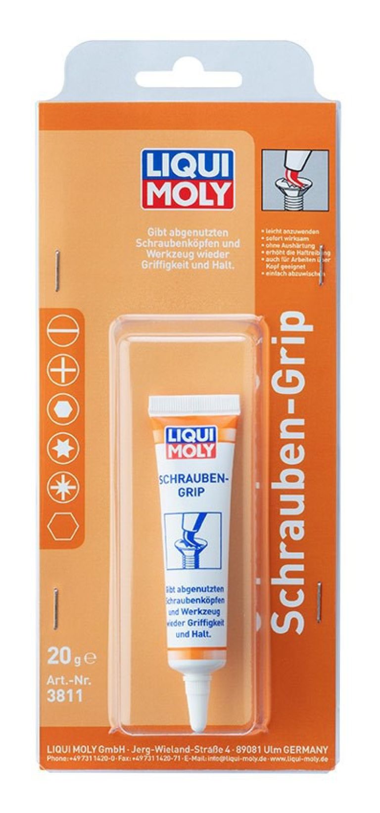 LIQUI MOLY povolenie poškodených hláv skrutiek 20 g