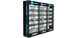 Prezentačné stena Premium Advanced s rastrom pre drôtový program, sestava 3ks, OXFORD (ŠxVxHL = 2840x2290x550 mm)