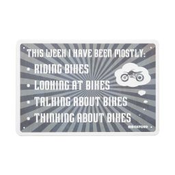 Plechová ceduľa THIS WEEK, OXFORD (šedá/krémová, rozmer 30 x 20 cm)