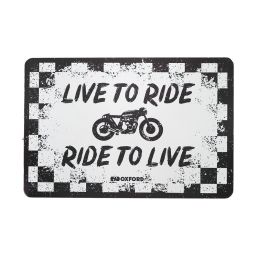 Plechová ceduľa RIDE, OXFORD (bílá/černá, rozmer 30 x 20 cm)