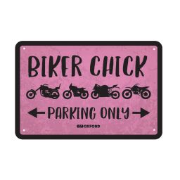 Plechová ceduľa BIKER CHICK, OXFORD