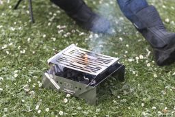 Ohniště ku grilu, OXFORD (brúsený nerez, skladacie prevedenie vr. textilního púzdra)