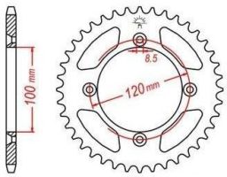 Oceľová rozeta pre sekundárne reťazy typu 428, JT - Anglicko (47 zubov)