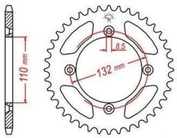 Oceľová rozeta pre sekundárne reťazy typu 428, JT - Anglicko (49 zubov)