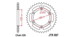 Oceľová rozeta pre sekundárne reťazy typu 520, JT (51 zubov)