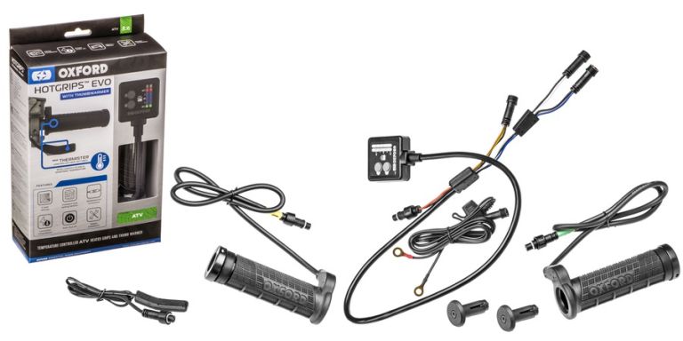 Gripy vyhrievané HOTGRIPS EVO Thermistor ATV, OXFORD (vr. ohřevu palca plynové páčky a samostatné regulácia ohřevu páčky)