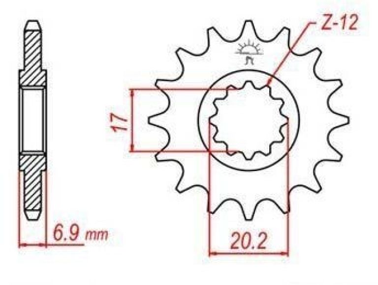 Reťazové koliesko pre sekundárne reťazy typu 420, JT - Anglicko (10 zubov)