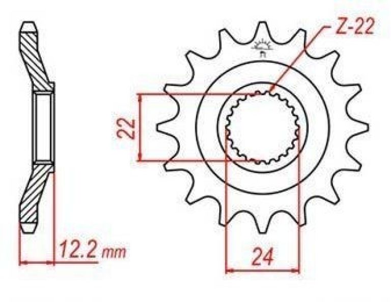 Reťazové koliesko pre sekundárne reťazy typu 520, JT - Anglicko (17 zubov)