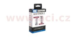 Závažia riadidiel Bar Ends 2 s kónusom pre vnútorný priemer 13 a 18 mm (vonkajší 22 a 28,6 mm), OXFORD (červené, pár)