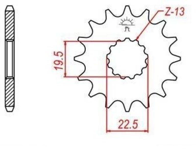Reťazové koliesko pre sekundárne reťazy typu 525, JT - Anglicko (16 zubov)