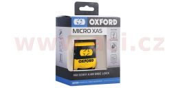 Zámok kotúčové brzdy Micro XA5, OXFORD (integrovaný alarm, žlutý/černý, priemer čapu 5,5 mm)