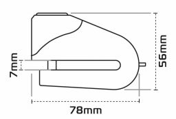 Zámok kotúčové brzdy Quartz XD6, OXFORD (žlutý/černý, priemer čapu 6 mm)
