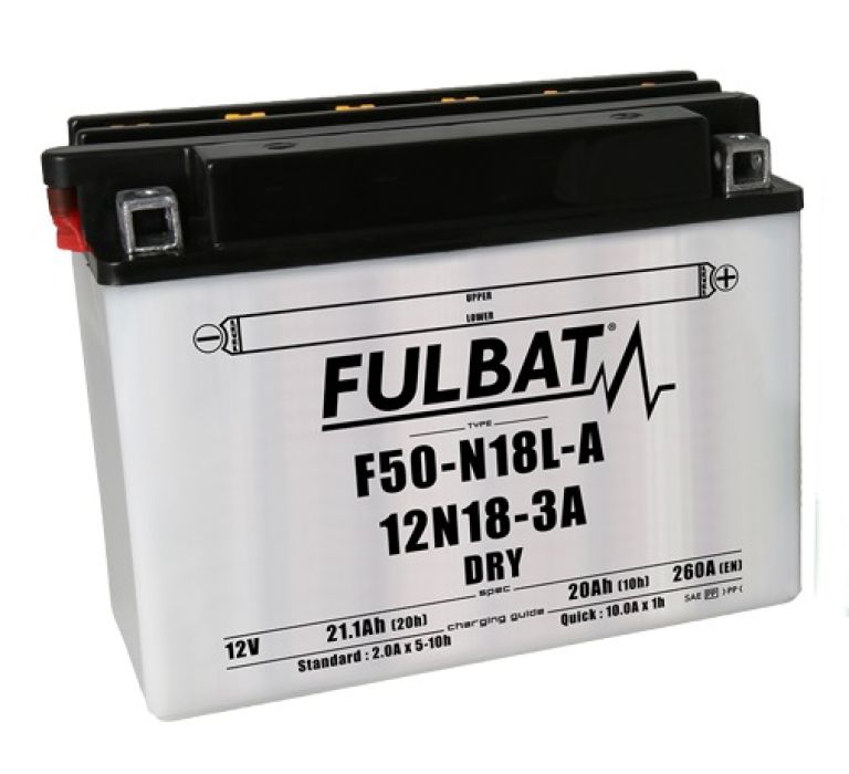 Batérie 12V, Y50-N18L-A, 20Ah, 260A, konvenčné 205x90x162, FULBAT (vr. balenie elektrolytu)