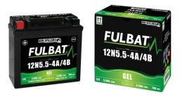 Batérie 12V, 12N5.5-4A/4B gél, 12V, 5.5Ah, 70A, bezúdržbová gél technológie 135x60x130 FULBAT (aktivovaná ve výrobe)