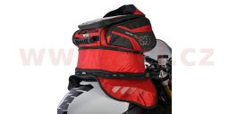 Tankbag na motocykel M30R, OXFORD (černý/červený, s magnetickú základňou, objem 30 l)