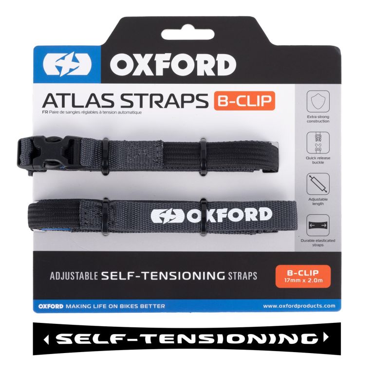 Zavazadlové popruhy Atlas B-Clip, 2 ks, OXFORD (šedá, 17mm x 2m)