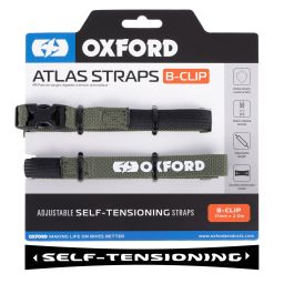 Zavazadlové popruhy Atlas B-Clip, 2 ks, OXFORD (zelená, 17mm x 2m)