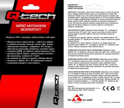 Merač motohodín bezdrôtový s nulovatelným počítadlom, Q-TECH (modrý)