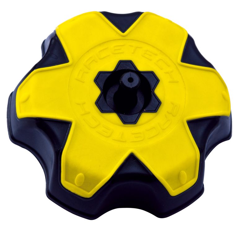 Viečko nádrže Suzuki, RTECH (černá/žlutá)