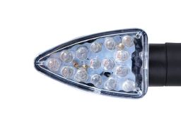Smerovka LED Arrow krátky, OXFORD (číre sklíčko, čierny plášť, pár)