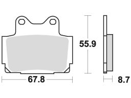 Brzdové doštičky, BRAKING (semi-metalická zmes SM1) 2 ks v balenie